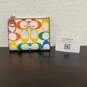 Coach rainbow signature canvas wallet